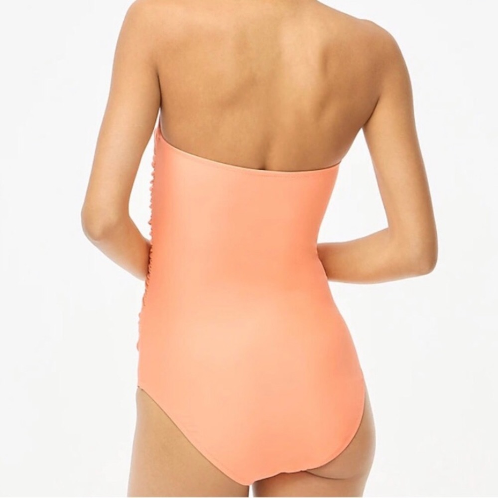 J. Crew Factory Strapless Coral One-Piece Swimsuit - Picture 3 of 6